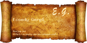 Ecsedy Gergő névjegykártya