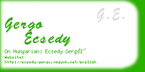 gergo ecsedy business card